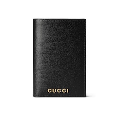 Passport case with Gucci script
