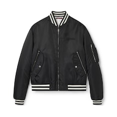 Reversible nylon bomber jacket