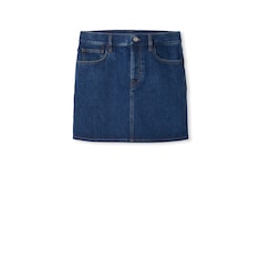 Regular denim skirt with laser logo