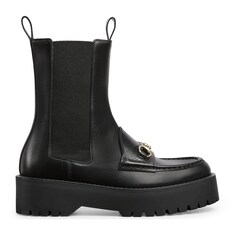 Horsebit Damenstiefel mit Profilsohle