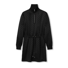 Short GG viscose jacquard dress in black | GUCCI® US