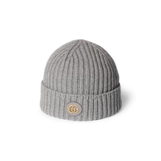 Wool cashmere hat with Double G