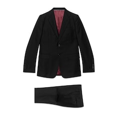 Traje de lana de corte recto