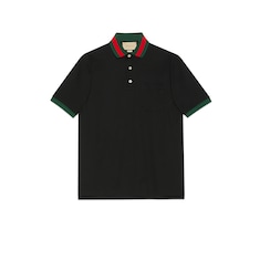 Cotton piquet polo with Web collar