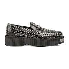 Men's Gucci Horsebit creeper loafer in black leather | GUCCI® US