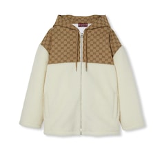 Veste zippée polaire en laine intarsia GG