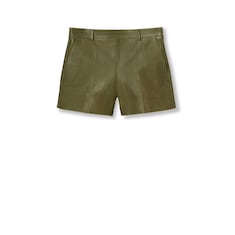 Shorts in pelle con effetto schiarito