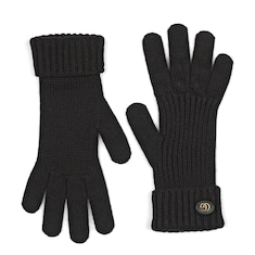 Wool cashmere gloves with Double G