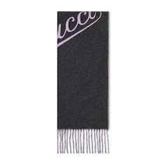 Fular de cashmere de lana con logo Gucci