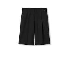 Short en serge de laine mélangée avec bande Web