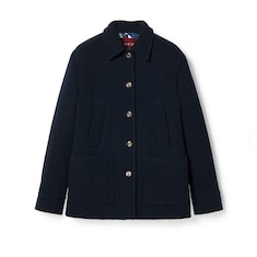 Checked bouclé wool coat