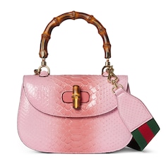 حقيبة Gucci Bamboo 1947 صغيرة من جلد أفعى البايثون