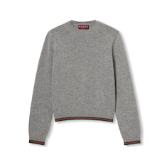 Maglia in cashmere fine con nastro Web