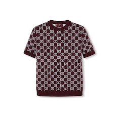 Top de jacquard de lana con GG reversible