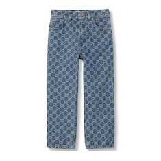 Pantalón infantil de jacquard de denim con GG