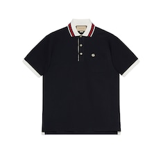 Cotton piquet polo with Double G