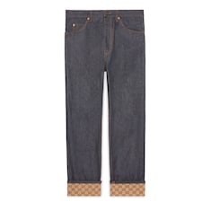 Denim trousers with cuffs