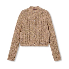 Chunky rib wool cardigan