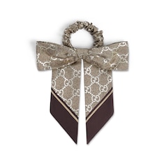 Laminated GG silk jacquard scrunchie