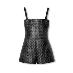 GG embossed leather short jumpsuit