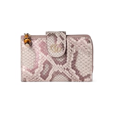 GG Marmont python wallet with bamboo