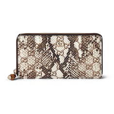 Zip-around python wallet with bamboo