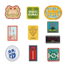 Gucci Cities luggage stickers