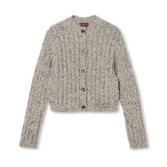 Chunky rib wool cardigan