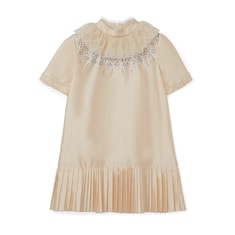 Children's embroidered silk dress