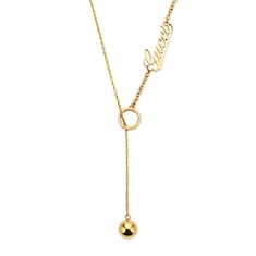 Drop chain necklace with Gucci script