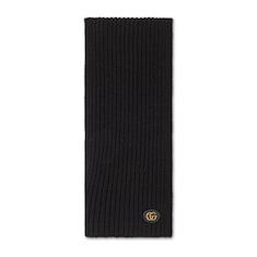 Wool cashmere scarf with Double G