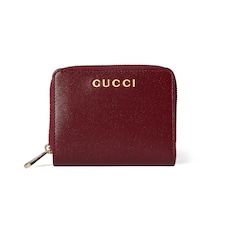 Mini wallet with Gucci script