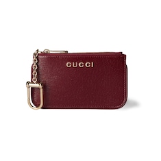 Zip key case with Gucci script