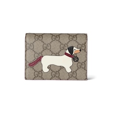 Portefeuille GG format mini avec détail chien