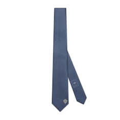 Silk jacquard tie with Gucci crest