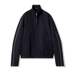 Chaqueta de sarga de lana con bordado