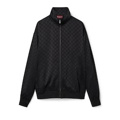 Chaqueta con zipper de satén con GG
