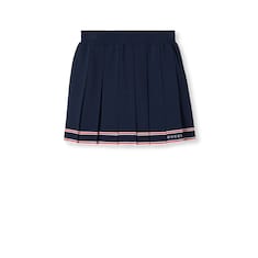 Pleated skirt with striped trim