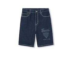 Shorts aus Denim mit gelasertem Detail