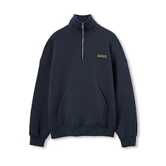 Jersey half-zip jacket with patch