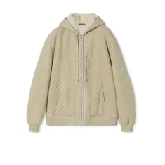 GG shearling hooded bomber jacket