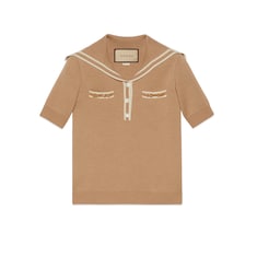 Wool polo shirt with Horsebit