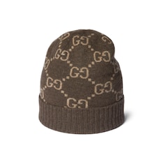 Gorro de jacquard de cashmere con GG