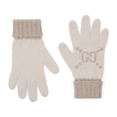 GG cashmere jacquard gloves