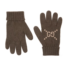 GG cashmere jacquard gloves