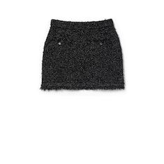 Lamé and viscose mini skirt