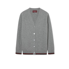 Wool and cashmere cardigan with Web