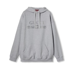 Embroidered jersey hooded sweatshirt