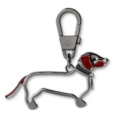 Porte-clés chien avec détail GG enlacés