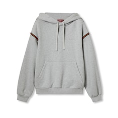 Cotton jersey hooded sweatshirt with Web